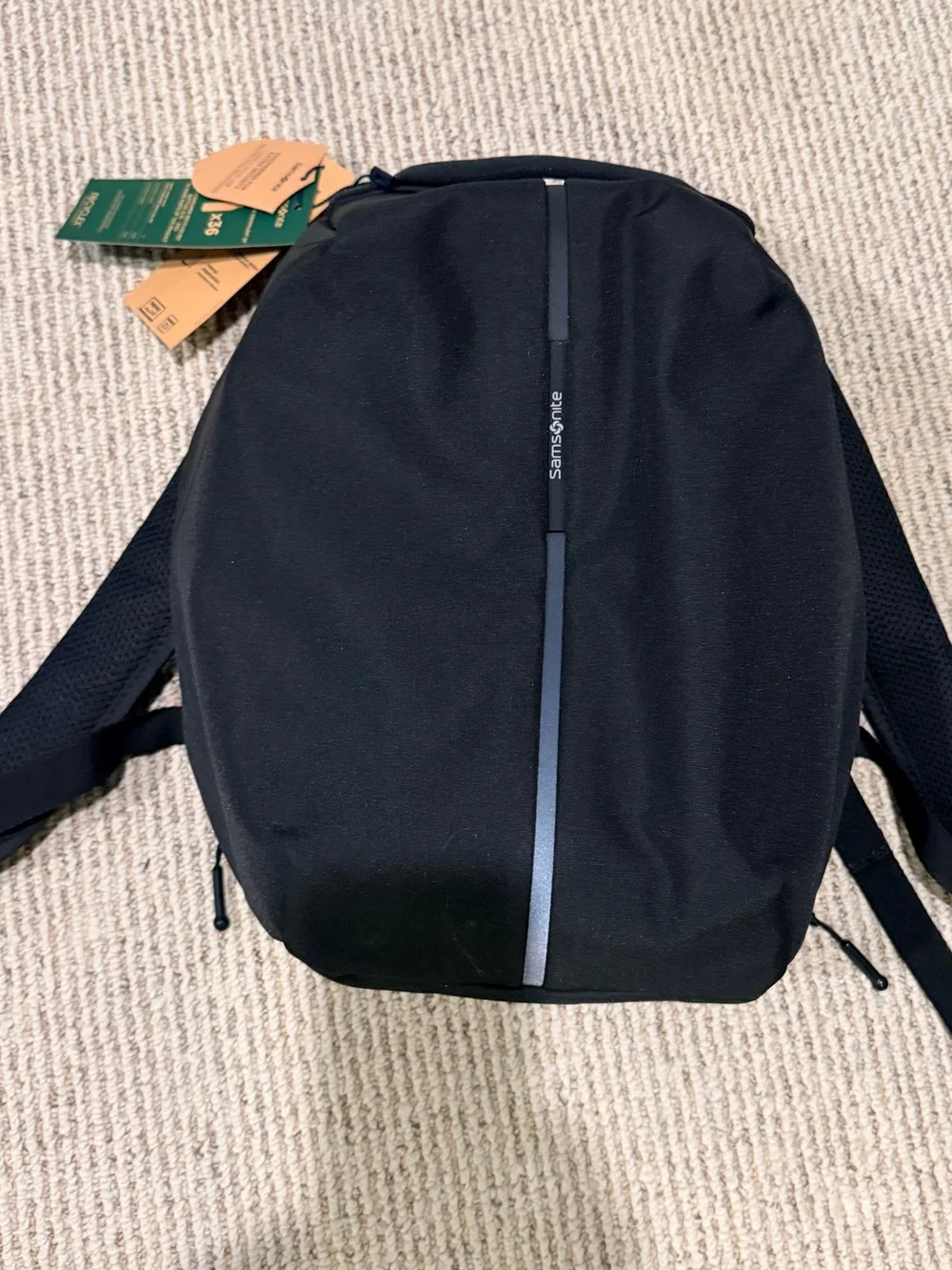 Samsonite Black Backpack with Reflective Center Stripe